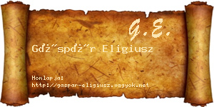 Gáspár Eligiusz névjegykártya