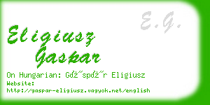 eligiusz gaspar business card